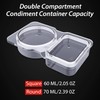 40PCS Double Compartment Condiment Container, Portable Reusable Sauce Container with