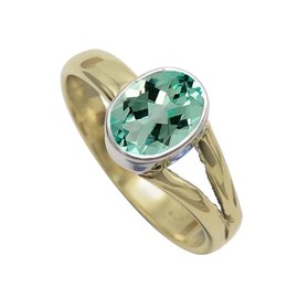 SILVERTROVE Gemstone Sterling Silver and Brass Band Ring for Men and Women in All Sizes Jewellery CRG1089AA, Gemstone Precious metal gemstone, Laboratory grown aquamarine