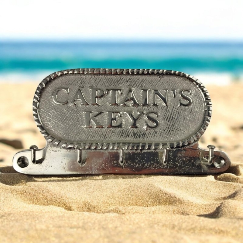 FTWDesign Captains Keys Key Holder with 5 Hooks - Maritime