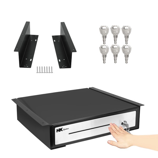 HK SYSTEMS 16" Heavy Duty Black "Push" Open Cash Drawer,