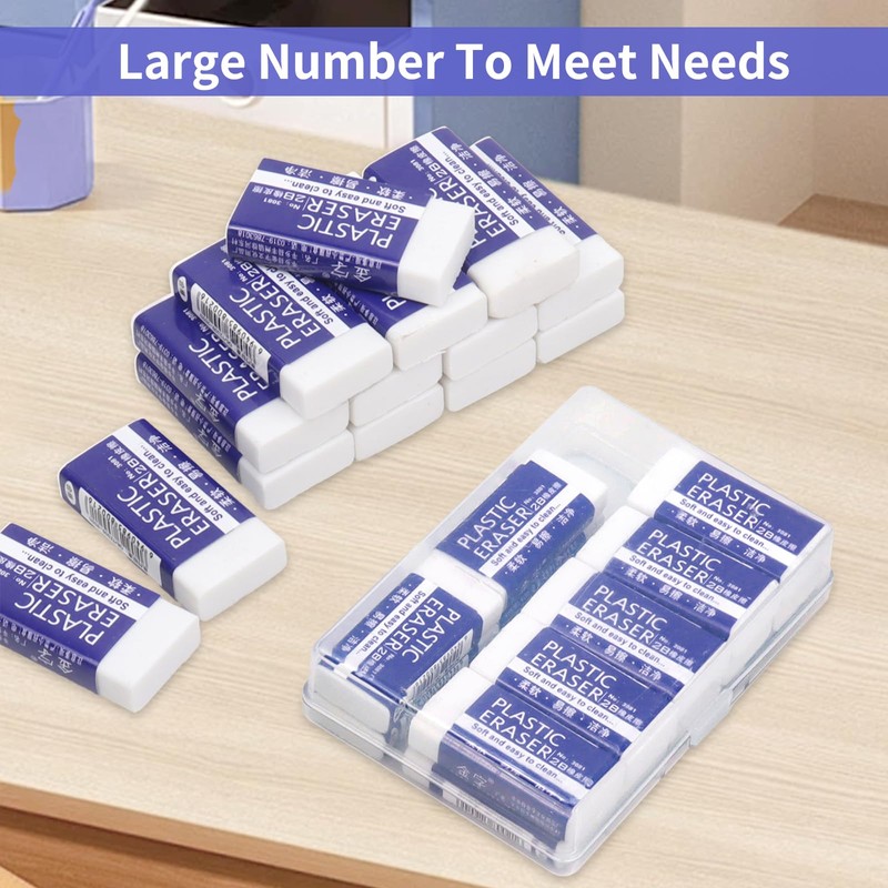 VINEST 15PCS Soft Rubber Eraser, 2B Rubbers Erasers for Kids