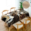 Swono Tablecloth Coffee Collage, Black Coffee Mugs Beans On Wooden