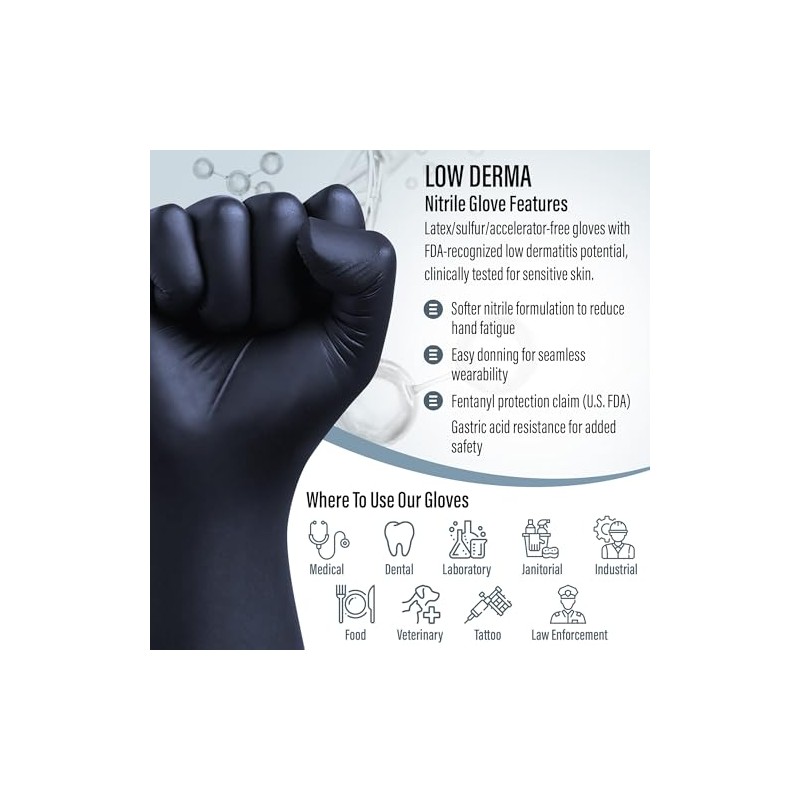 Saf-Care EnSure Nitrile Exam Gloves, Powder-Free, Latex-Free, Chemo Rated, Non-Sterile,