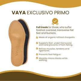 Vaya Exclusivo Primo Orthopaedic Insoles for Flatfoot Hallux Valgus with Activated Carbon Flat Foot Heel Pad Size 41