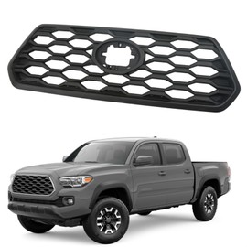 labwork Matte Black Honeycomb Style Front Bumper Hood Grille Replacement for Tacoma 2016-2022