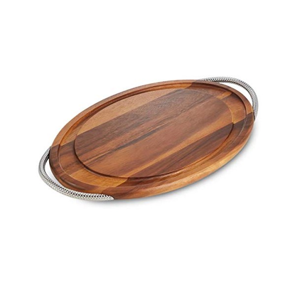 Nambe Braid Wooden Carving Board | Extra Large Chopping Board,