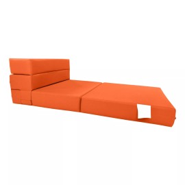 Danfuton Lounger Folding Foam Mattress, Portable Sleepover Sofa Bed 6x32 x 80 Orange