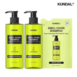 Kundal All Day Smell Cover Teen Shampoo 400ml x 2 + Refill 380ml / 쿤달 올데이 스멜커버 청소년샴푸 400ml 2개 + 리필 380ml