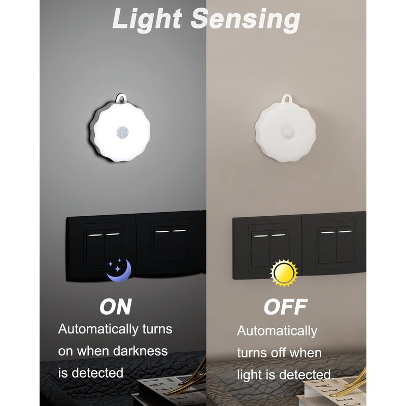 SMASOON 3-Pack Battery Operated Motion Sensor Lights, Stick-On Night Light,