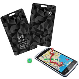 Dingfeiyu Tracker Card Tag Waterproof, 1.5mm Ultra Thin, Wireless Charging, Compatible with Apple Find My (iOS only), Item Finder and Locator for Keys, Wallet, Luggage, Suitcase (Diamond pattern)