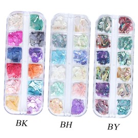 FOMIYES 2sets Unique Nail Art Shell Flakes Glitter Patch Set for Women Irregular Shells Manicure Decorations 3boxes*2