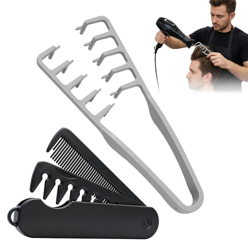 KEUF Peine Texturizador 2 piezas, para hombre y mujer, volumen