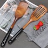 2 Pcs Best Wooden Spatula Set for Cooking Kitchen Slotted