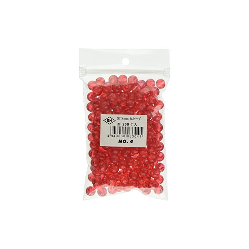 Of Round Beads Pack of 200 st8 mm Red Clear
