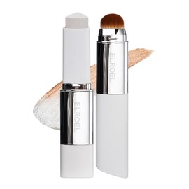ELROEL BLANC Cover Cream Stick V – Base coreana que cambia de color con cepillo desmontable – Base de maquillaje de cobertura completa a media (202 natural, 0.45 onzas)