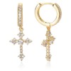 Silver Gold Cross Earrings for Women Men Dangle Gold Huggie