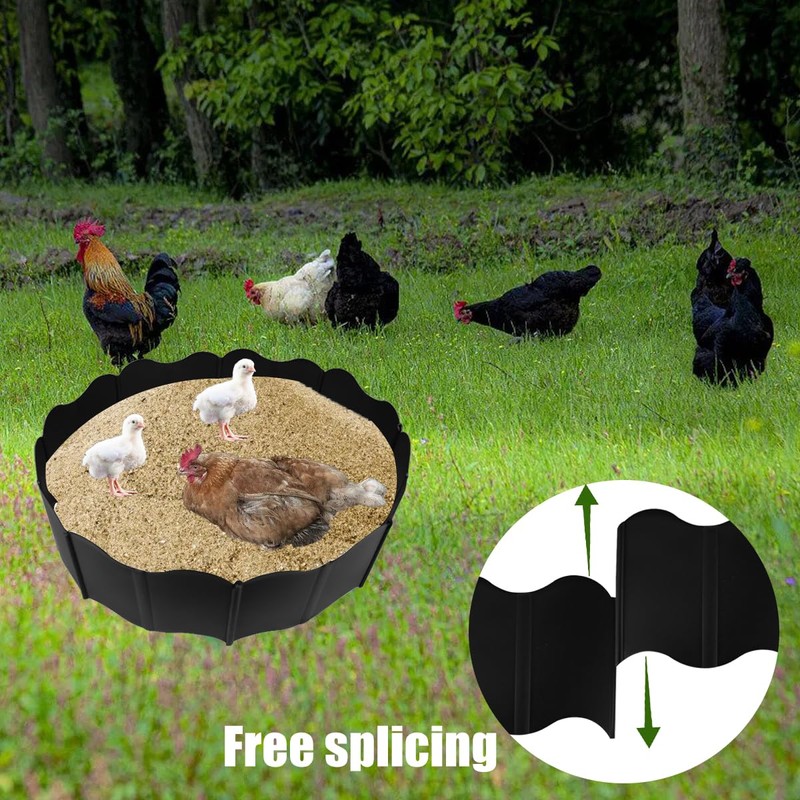 Dust Bath Ring for Chick Bottomless Chicken Coop Cleaner Container