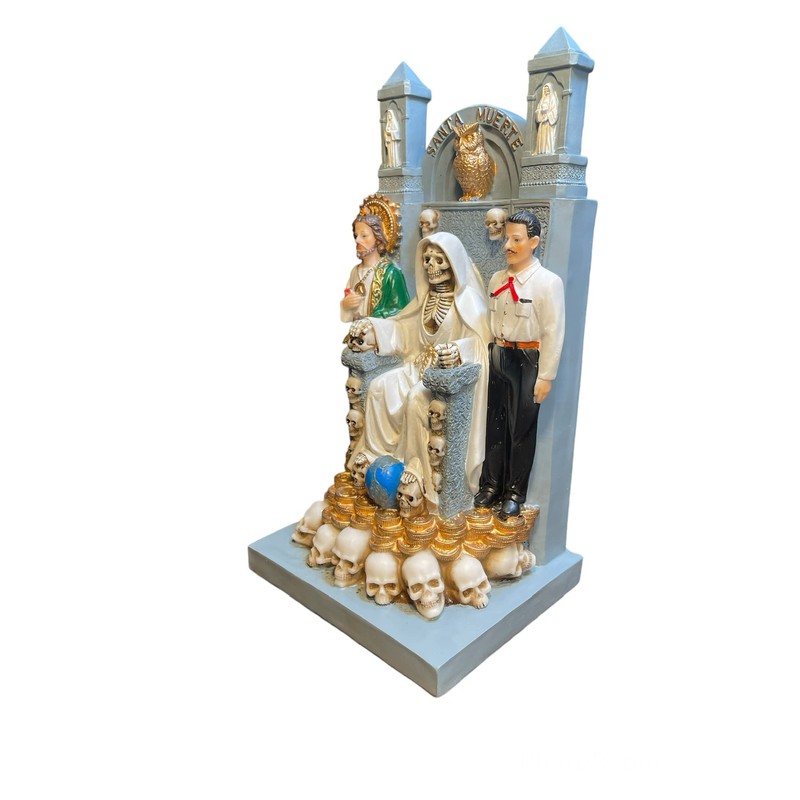 Santa Muerte San Judas Jesus Malverde Statue 12"