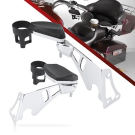 Kiawnia Rear Passenger Armrests with Adjustable Cup Holders for 1997-2013 Harley Touring Electra Road Glide Road King, Street Glide, Tour Glide & Trikes Equipped with King or Ultra Tour Pak.