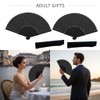 CBMZHF Black Silk Fabric Hand Fans, Chinese Fan, Folding Hand