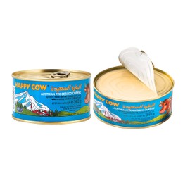 Happy Cow Halal Austrian Processed Cheese 12 OZ (340g) Easy Open Can, Rich Cheddar Flavor, Long Shelf Life, Perfect for Cooking, Snacking,Camping