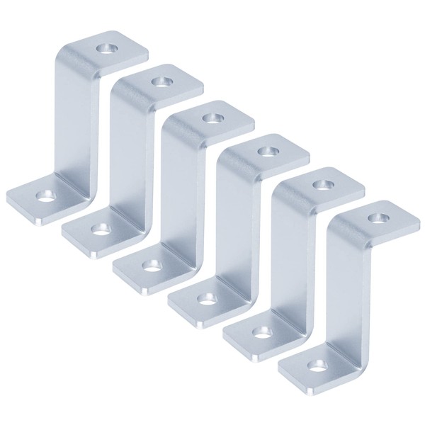 6 Pcs 2 Hole Z Shape Strut Connector Fittings, Fit for ½” Bolt in All 1-5/8”Strut Channel, Heavy Duty Strut Channel Connector Bracket, Steel Surface Galvanized Thickness 6mm (3 Gauge)
