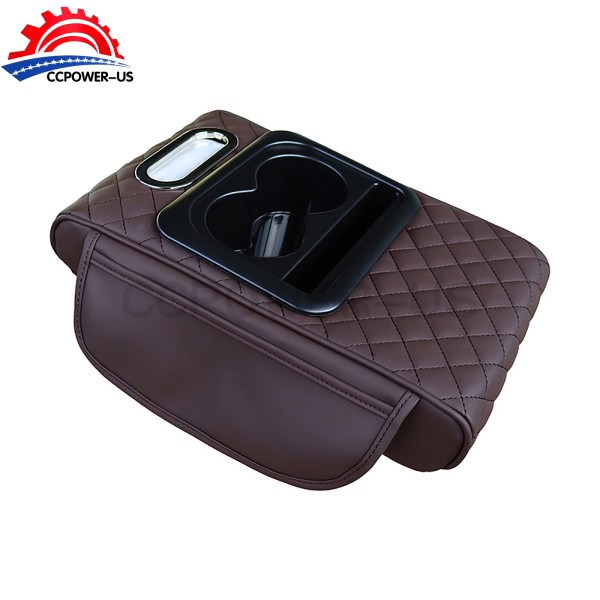 Fit Memory Foam Armrest Cushion Pad w/ Cup Holder &