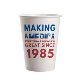 SharkBliss Vintage 1985 40th Birthday Party Cups, 20 Pack 9oz Making Great Since 1985 40th Birthday Disposable Paper Cups for His Her Forty 40th Birthday (Great 1985)