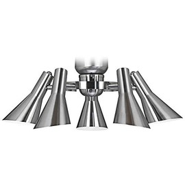 Universal Lighting and Decor Retro Brushed Nickel 5-Light LED Ceiling Fan Light Kit