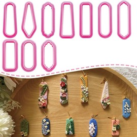 Long Dangle Shape Polymer Clay Cutters, Organic Shape Clay Earrings Cutters, 10 Shapes Clay Cutters for Polymer Clay Jewelry, Polymer Clay Molds (10Pcs Long Cutters)