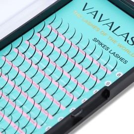 VAVALASH Premade Fan Spikes Lash Extensions Mixed Tray 15-18mm D Curl 0.07mm Matte Black Eyelash Extension Supplies Spikes Fans（D-0.07,15-18mm）