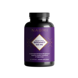 NAOMI Italian Citrus Bergamot 500mg Award-Winning Cardiologist Dvlpd to Support Healthy Cholesterol & Triglyceride Levels Already in Normal Range, w/ 7 Key Polyphenols, Bergamot, VIT C, 30-Day Supply