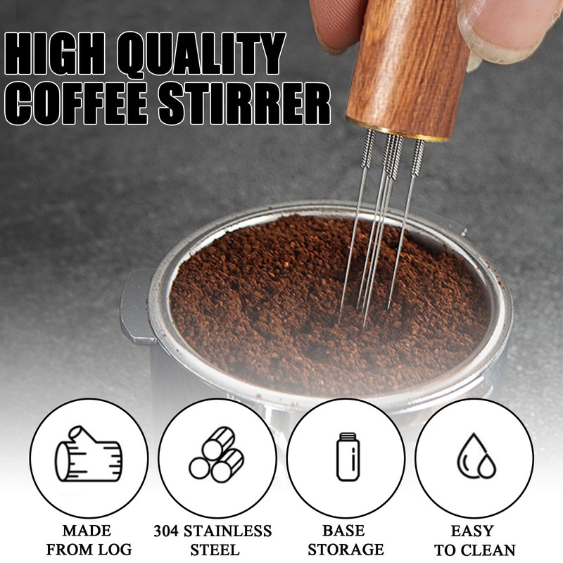 Espresso Coffee Stirrer Coffee Brush, Espresso Distribution Tools with 6