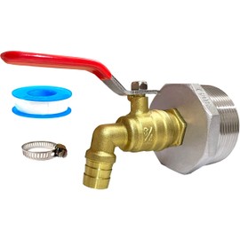 Generic 2 inch Drum Faucet 34 inch Brass Barrel Faucet with EPDM Gasket for 55 Gallon Drum