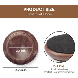 Piano Caster Cups Furniture Pads Upright Piano Caster Cups Wood Coasters Cups Floor Protectors for Furniture Furniture Floor Protectors (Walnut, 4)