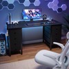 Black Gaming Desk with Drawers on Both Sides, 55 Inch