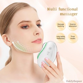 Electric Facial Massager with microcurrent, 3-Colour Light Therapy & Vibration - Anti-Wrinkle, Skin Firming & Rejuvenation - Including Heat, LCD Screen and Multifunction for The face