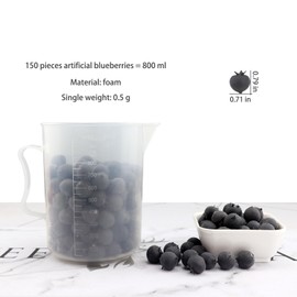 ginojex 150Pcs Artificial Blueberries Realistic Blueberry Foam Fake Fruit for Home Kitchen Table Centerpiece Cupboard Decor Photography Prop