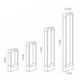 Lights for Outdoor Garden Patio Landscape. 2ft Tall Light 7W LED Bright 670LM. Solid Aluminium IP65 Waterproof Construction. Rectangle Modern Design Used in mansions & Houses