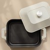 Dr.HOWS Ceramic Non-Stick Coating Square Grill Pan with Lid (Cream)