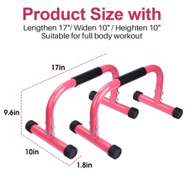 AmazeFan Parallettes Bars, Push Up Bars Strength Training For Handstands, Full Planche & Dips, Calisthenic, Gymnastic, [16.6x10x10in] Push Up Stands Handle for Floor Workouts Calisthenics Equipment
