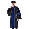 YIIOSS Unisex Deluxe Doctoral Graduation Gown with Tam 8-Sided for