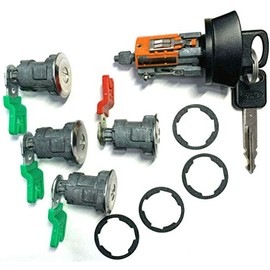 Fast Auto Keys New Fits 1997-2018 Ford Econoline, E-150, E-250, E-350 Vans Ignition Switch Lock Cylinder + 4 (Four) Door Lock Cylinders Set W/2 Ford OEM Logo Keys