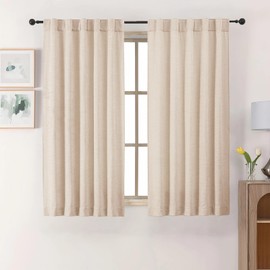 Chyhomenyc Chenille Linen Curtains 54 Inch Length 2 Panels, Light Filtering Luxury Window Curtains, Back Tab Privacy Soft Velvet Window Curtain Drapes for Bedroom Living Room, 40" Wx54 L