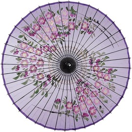 山本竹細工屋 （YAMAMOTOTAKIZAYIKUYA) Japanese Umbrella Silk Umbrella Sakurae Sequel Pattern Dance Umbrella… (Purple)
