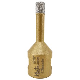 HXIN Vacuum brazed Diamond Hole Saw with 5/8"-11 Thread Classical Golden for Dry or Wet Drilling on Hard Porcelain Ceramic Tile Masonry Granite Marble Used on Angle Grinder (8mm 5/16")