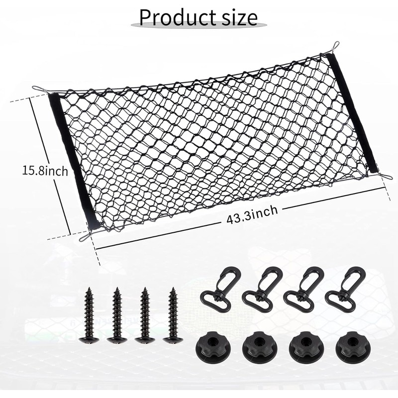 alpmosn Stretchable Car Cargo Net Adjustable Elastic Storage Net Trunk