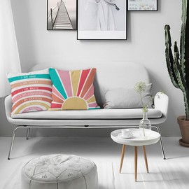 HIWX I am Kind I am Smart I am Brave Affirmations Decorative Pillowcase Throw Pillow Cover,Boho Sun Sunshine Rainbow Art for Sofa Bed Home Girls Room Dorm Decor 18 x 18 Inch Pillow Case Set of 2