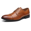 La Milano Men's Oxfords Classic Modern Round Captoe Shoes, Splendo-1-cognac,