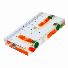 Transparent Rectangular high-Precision T-Shaped Level Integrated Small Household Magnetic Water Level (red, 95 * 51 * 13mm)